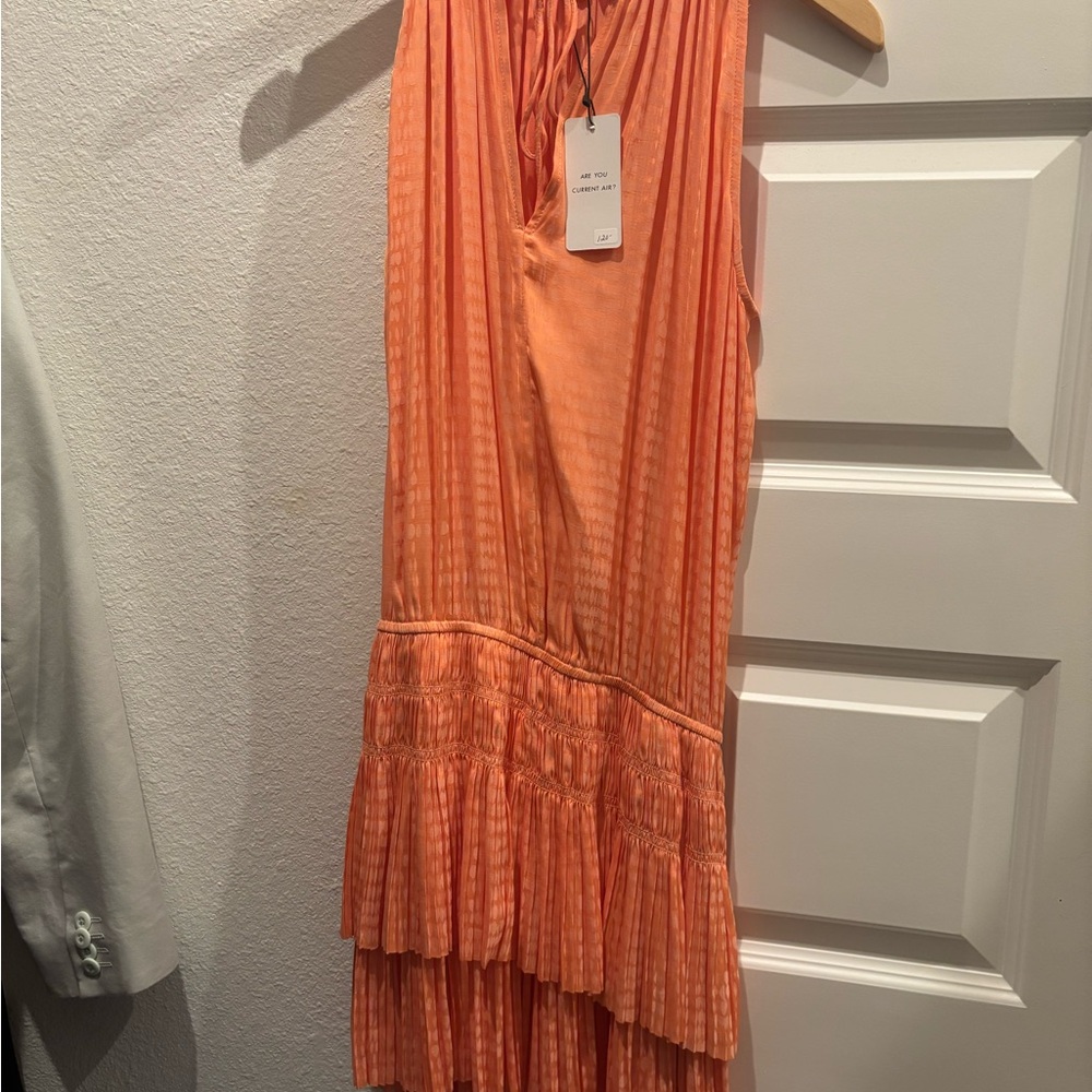 Current Air Orange Sleeveless Halter Sundress